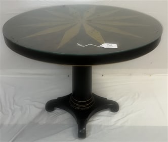 Paint Decorated Center Table - 36" Diameter