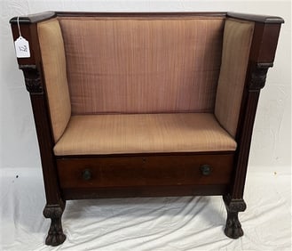 ca. 1840 Empire Mahogany Hall Bench