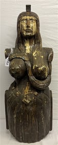 Antique Wooden Carved 38" Masthead