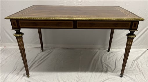Exception Inlaid French Bureau Plat