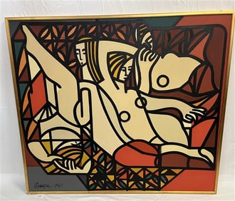 Large Framed o/c Abstract Signed & Dated '65