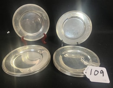 Thirteen 6" Sterling Plates - Approx. 34 Troy