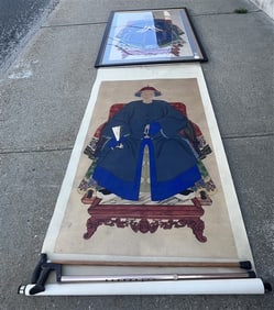 Large Framed Oriental Watercolors 43" x 64"