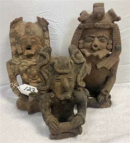 3 Archeological Pre-Columbian Ceremonial Artifacts