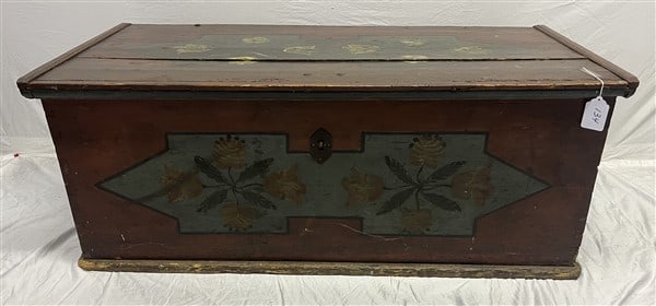 51" Paint Decorated 19th Cent. Continental Box