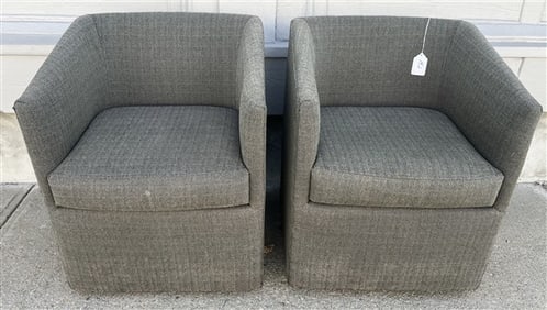 Stylish Pr. of Modern Upholstered Chairs