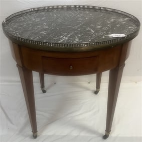 Marble Top Table with Brass Gallery