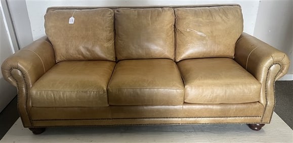 86" Clayton Marcus Leather Sofa