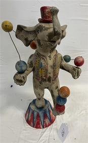 18" Folk Art Hand Painted Elephant
