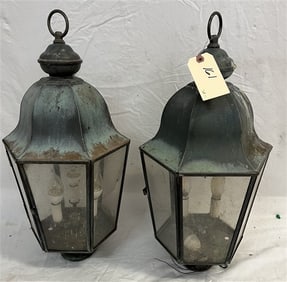 Two 24" Copper Lanterns