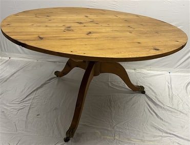 53" Round Pine Pedestal Table