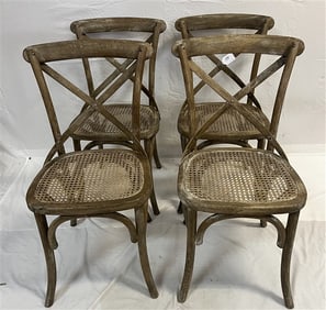 4 Interesting Teak Bentwood Chairs