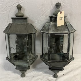 Two 25" Copper Lanterns