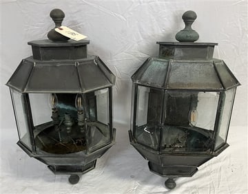 Two 26" Copper Lanterns