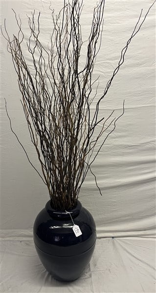 22" Royal Blue Glazed Floor Vase (1 of 2)