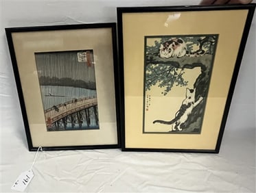 2 Framed Japanese Color Prints