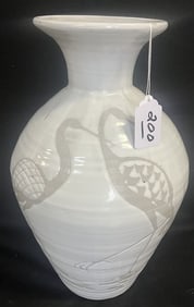 21" Glazed Porcelain Vase