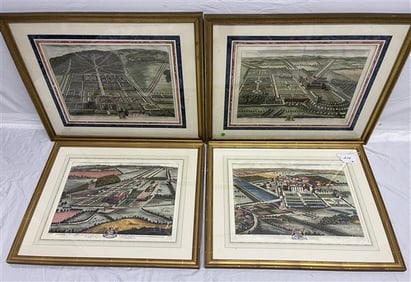 4 Framed English Countryside Prints Approx. 22" x 29"