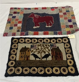2 Antique Hooked Rugs