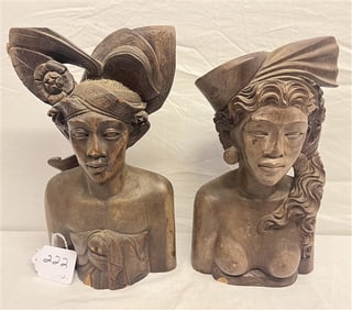 2 Bailense 10" Wooden Carvings