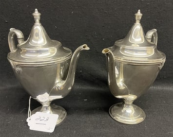Pr. of 10" Silver Plate Teapots