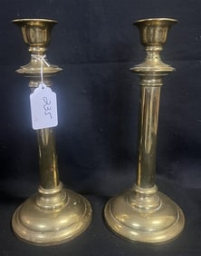 Pr. of 15" Antique Brass Candlesticks