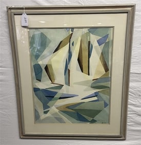 Ted Davis Abstract Watercolor - 29" x 34"