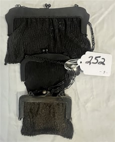 3 Black Mesh Bags