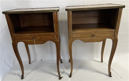 Pr. of French Provincial Marble Top Stands