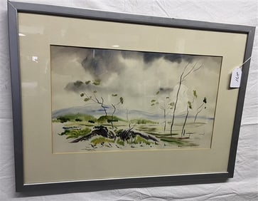 Framed Watercolor Signed & Dated '44 22" x 30"