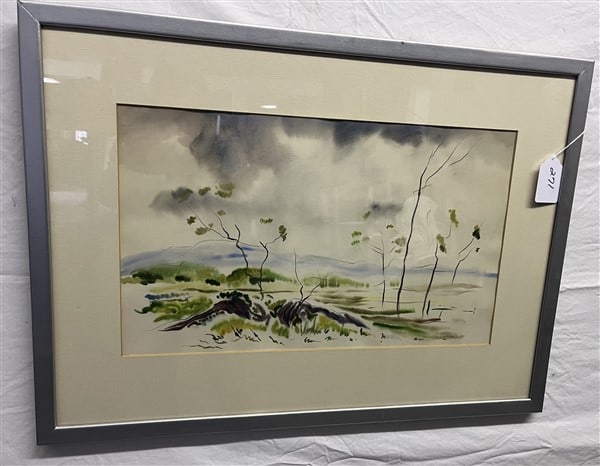 Framed Watercolor Signed & Dated '44 22" x 30" (1 of 2)