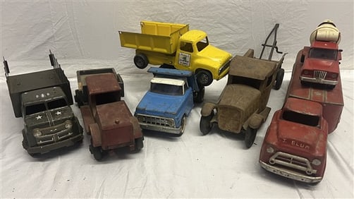 7 Metal Toy Trucks