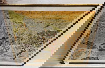 Large 2 Sided Framed Art - Signed Petrou