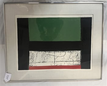 Framed Abstract Lithograph - Signed 24" x 30"