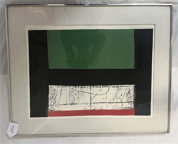 Framed Abstract Lithograph - Signed 24" x 30" (1 of 3)