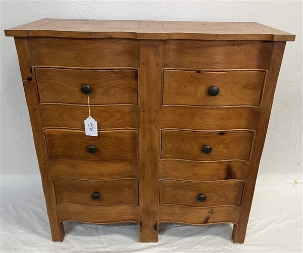 Contemporary Baker 6 Drawer Pine Chest (1 of 3)
