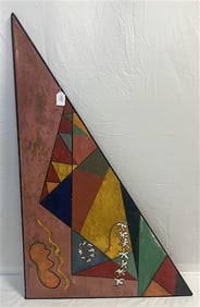 Painting on Triangular Board - Signed