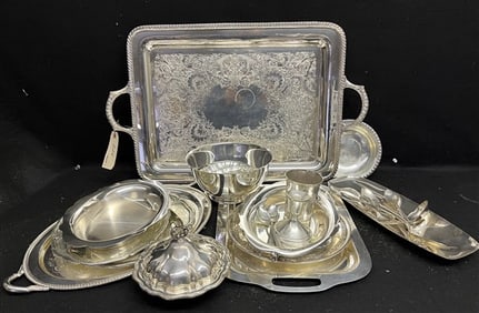Generous Lot of Polished Silver Plate