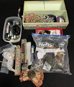 Beadwork Accessories and Jar of Beads