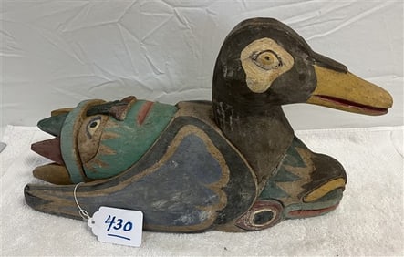 Carved and Painted N.W. Coast Mask