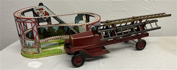 J. Chein Toy Roller Coaster - Turner Toy Fire Truck