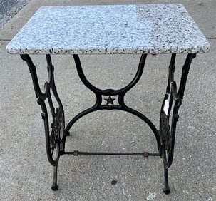 Iron Table with Marble Top