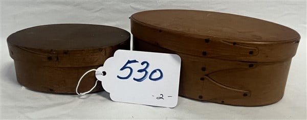 2 Small Antique Shaker Finger Jointed Pantry Boxes
