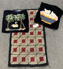 3 Hooked Rugs