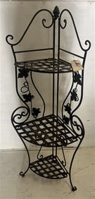 3 Tier Folding Iron Corner Shelf 47"h