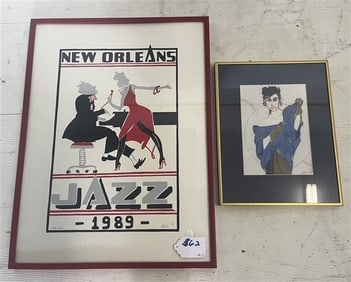New Orleans Poster - Sexy Framed Drawing