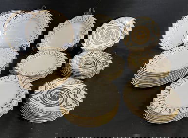 Gold and White China Dishes