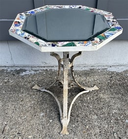 Iron Garden Table with Tile Top