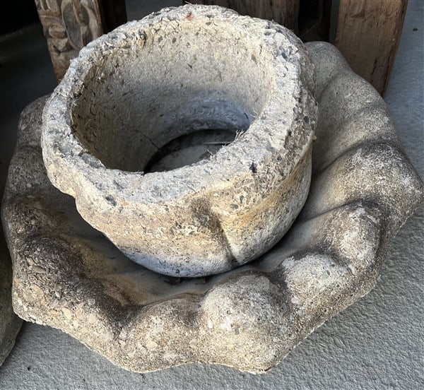 2 Concrete Garden Pots (1 of 2)