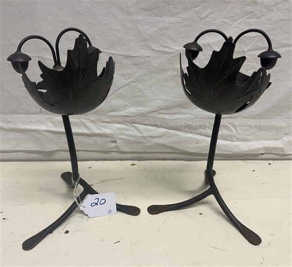 Pr. of 13" Iron Candelabras (1 of 2)